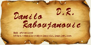 Danilo Rabovjanović vizit kartica